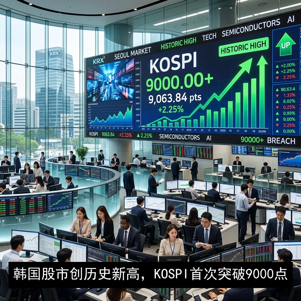 韩国股市创历史新高，KOSPI首次突破9000点